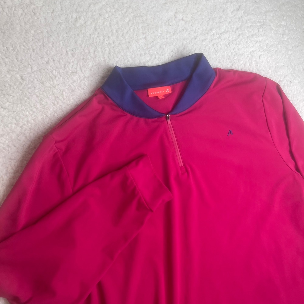Redvanly Briar Quarter Zip Pullover Mens XXL Sangria Pink STRETCHknit R2391